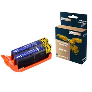 Lot De 2 Cartouches D'encre CANON CLI581XL Photo Bleu - Marque QUALITONER (compatible) - Neuf Sous Emballage