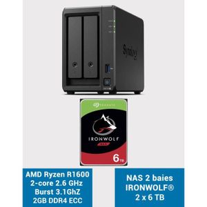 SERVEUR STOCKAGE - NAS  Synology DS723+ Serveur NAS IRONWOLF 12To (2x6To)