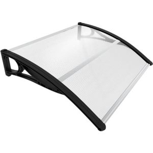 MARQUISE - AUVENT VOUNOT Auvent de porte marquise transparent en Polycarbonate anti UV Noir 100x80 cm