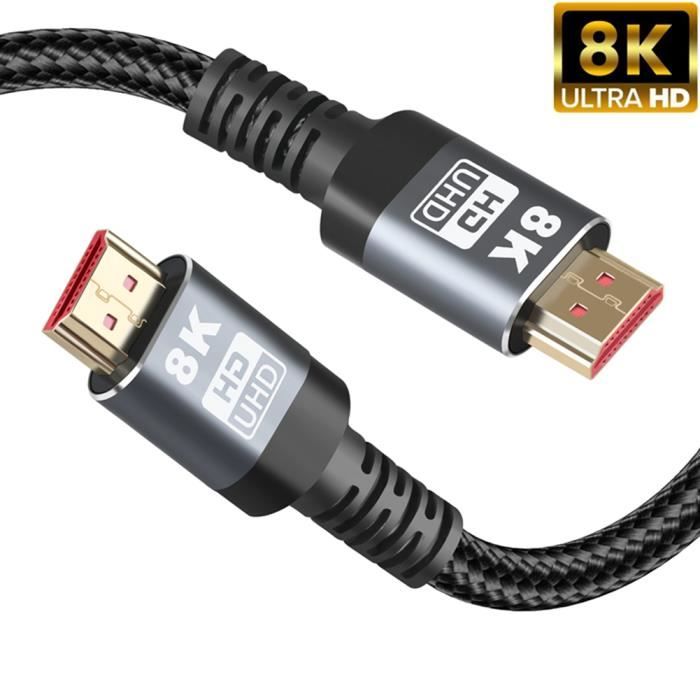 ULTRICS Câble HDMI 3M, 4K HDMI 2.0 Cordon Haute Vitesse 18Gbps Ethernet  Nylon Tressé, Connecteurs Plaqués Or, Retour Audio, Ultra HD - Cdiscount  Informatique
