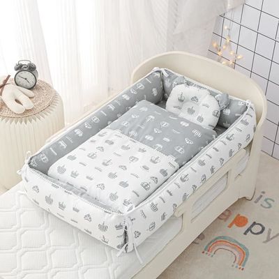 Reducteur De Lit Bebe 90x50cm Nouveau Ne 100 Coton Baby Nest Crown Gray Cdiscount Pret A Porter