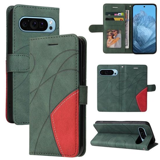 Étui Cuir à Rabat Pour Google Pixel 9 - Protection Complète Noire - Marque SDTEK - Neuf