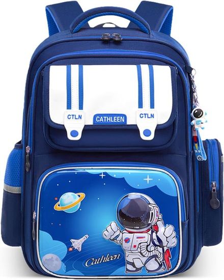 Cartable Primaire Tanou 22L Bleu Marine Rose - Sac à Dos Ergonomique Imperméable CP Au CM2