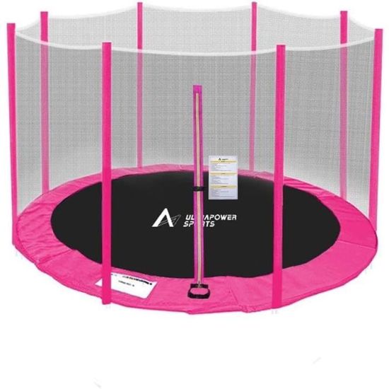 GOPLUS Trampolin 305cm, Ersatznetz für Gartentrampolin 6 Stangen, 180cm Höhe Sicherheitsnetz