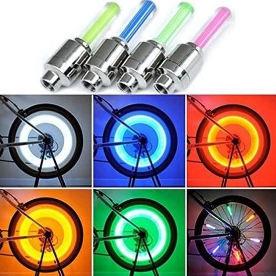 Bouchons de valve LED lumineux pour roue de vélo - DLZAOAO - Universel - Facile à installer - Noir