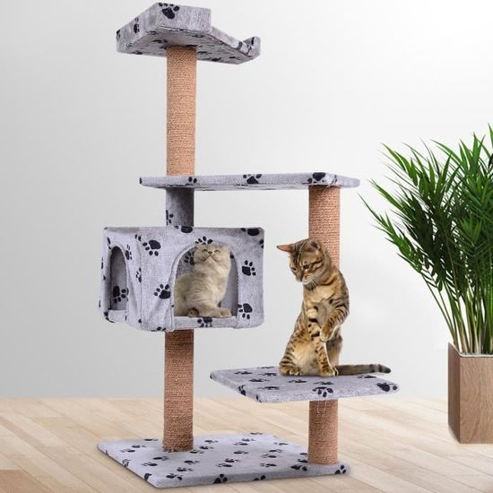 Arbre A Chat Pour Grand Chat Pas Cher Design Unique Plateforme Griffoir Gris Avec Pattes Jouet Maisonette Peluche Coco 113 Cm Cdiscount Animalerie