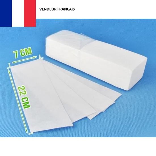 Lot De 100 Bandes D'épilation Jetables Non Tissées - 22x7 Cm - Corps Et Jambes