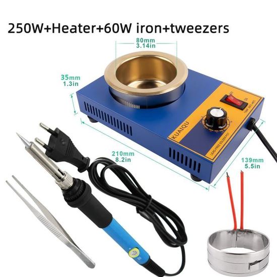 Pot à Souder (bain à Souder) 220V - Capacité 50mm De Diamètre - Température Réglable 200-450°C - Neuf