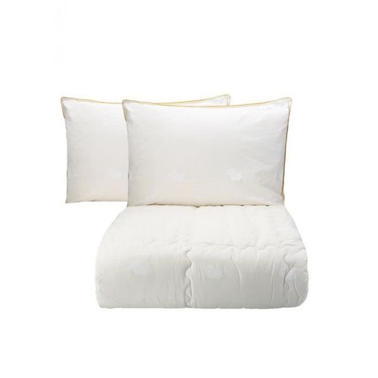Couette Tache Home Blanc - Taille Jumeau 178x229 Cm Avec Taie D'oreiller