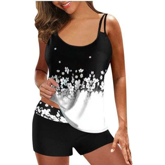 Ensemble Tankini 2 Pièces Rouge Framboise Taille L | Culotte Haute, Modulable, Neuf Sans étiquette