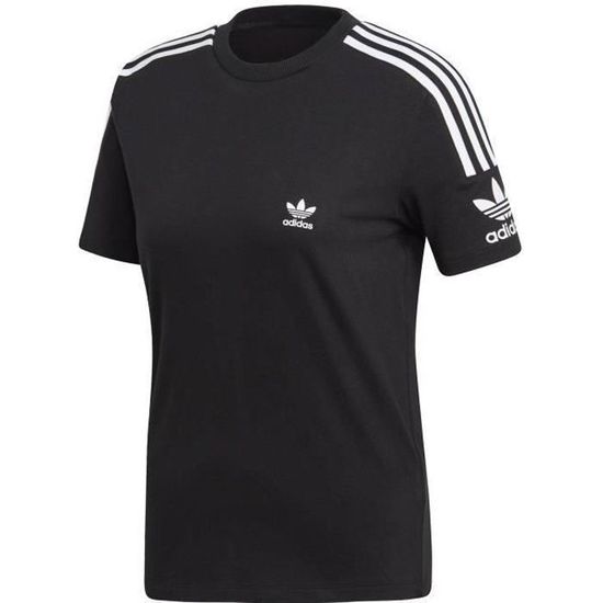 T shirt femme adidas 3 Stripes Noir blanc Cdiscount Pret a Porter