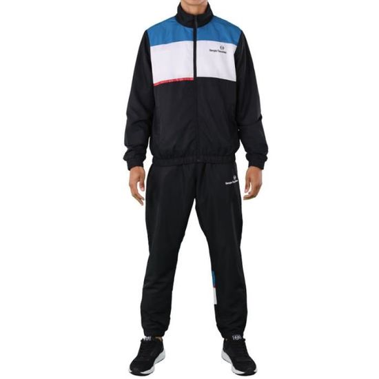 Ensemble de survêtement Sergio Tacchini INCASTRO - Réf. 39528-558. Couleur : Noir, Bleu marine, Blanc, Rouge. Détails du veste. -