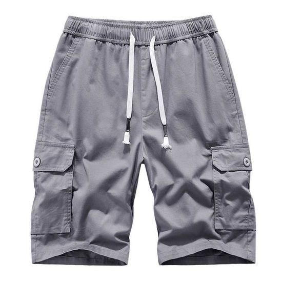 Shorts Cargo Homme Grande Taille – Taille élastique, Multi-poches, Coupe Ample Décontractée, Tissu Respirant été - 2