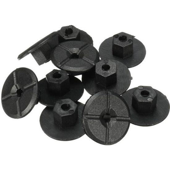 Sourcingmap 10 Pièces Rivets Plastique Noir 5mm Bouclier Clips Fixation Aile - Compatible BMW