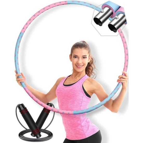 Hula Hoop, cerceaux lestés pour le fitness avec cordes à sauter 3M
