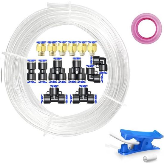 Blauwe 10M Polyurethaan PU Luchtslang Buis Kit,4mm OD x 2.5mm ID Met 14
