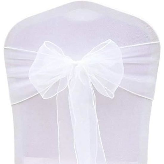 50 Rubans Organza Pour Chaises Mariage - 18x275cm, Nœuds Décoratifs Ivoire