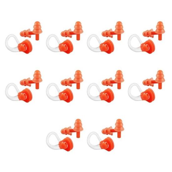 6 Sets Pince-nez + Bouchons D'oreilles En Silicone - Pour Natation, Entraînement, Adultes Et Enfants - Couleurs Assorties