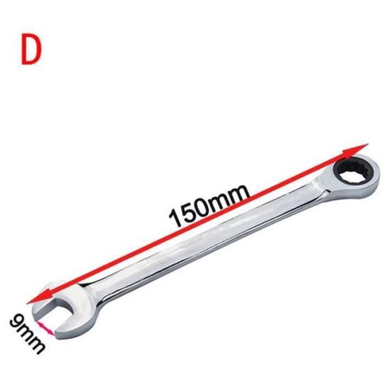 Jeu de clés à cliquet - VGEBY - 8-19mm - Acier chrome vanadium - Tête