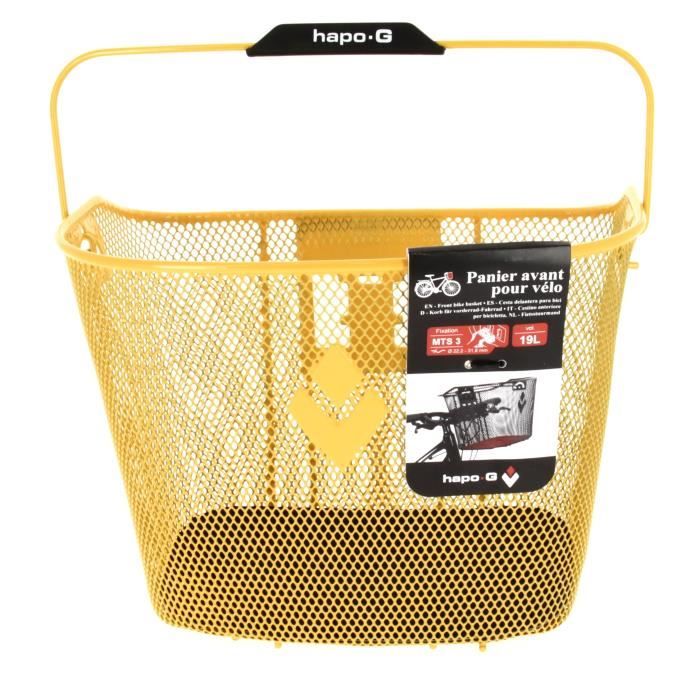 Panier Acier XXL - Jaune - HAPO-G - Emplacement avant - Fixation haute et basse ajustable