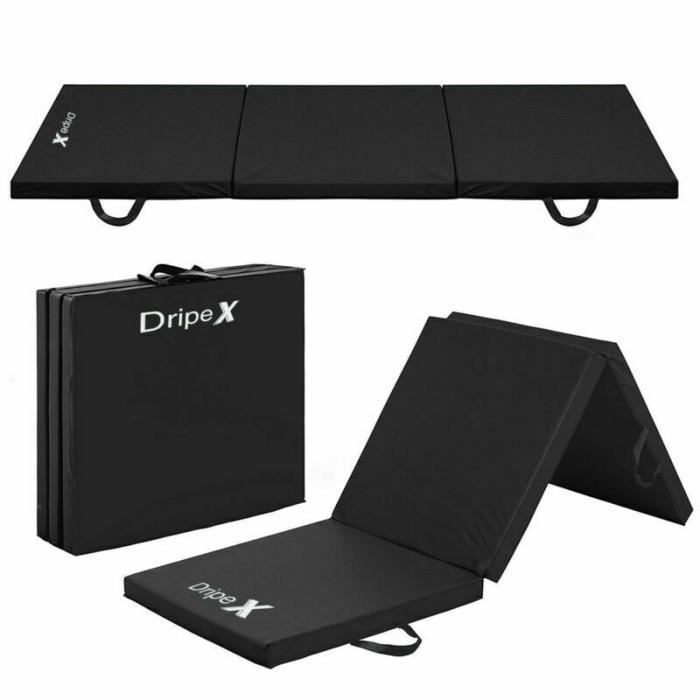 Tapis de Gymnastique 180x60 Tapis d’Exercice Épais Pliable en Trois pour Sport Fitness Yoga Anti-dérapant Nettoyage Facile