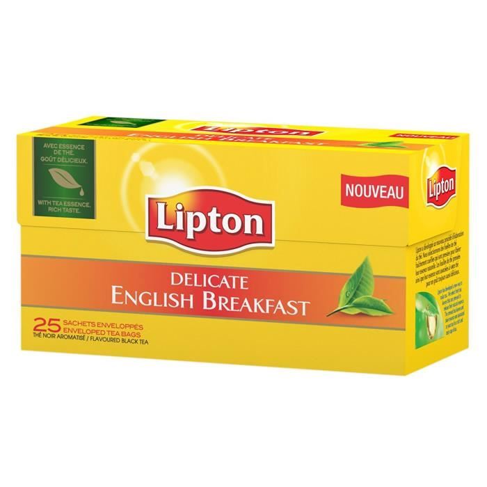 Lipton Thé Delicate English Breakfast 25 Sachets 38 g