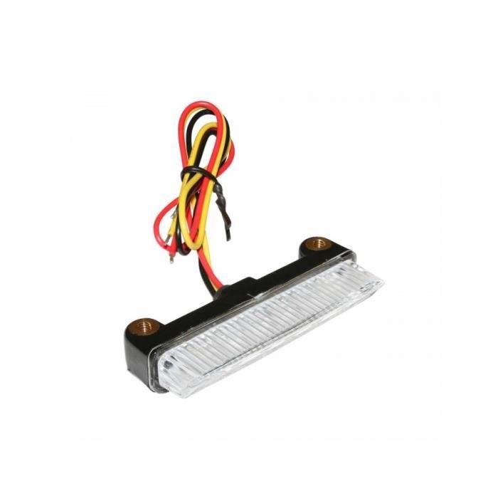 Mini feu arrière à LED 12V transparent Replay type barrette pour moto 50 à boite