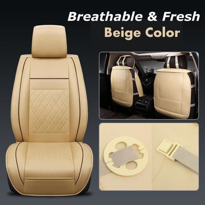 XY Coussin Couvre de Siège en Cuir Pu Universel pour Voiture Beige - XYAVC824A4120