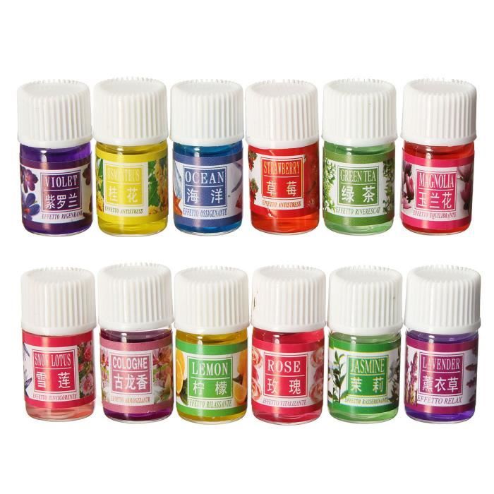 12Pcs Huile Essentielle Pure Naturelle Aromathérapie Diffuseur