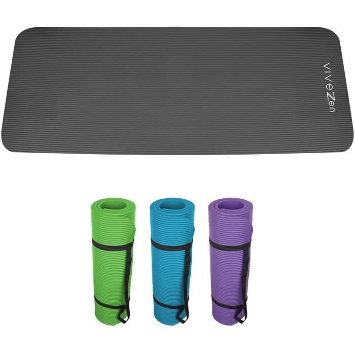 TAPIS DE YOGA en reg Tapis de yoga de gym dexercices 180 x 60 X 12 cm sac de transport 4 coloris Norme CE105