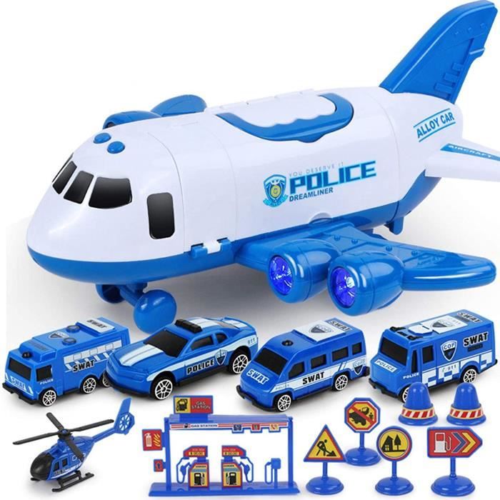 VEHICULE MINIATURE ASSEMBLE ENGIN TERRESTRE MINIATURE ASSEMBLE Horypt Ensemble de Jouets de Voiture avec Avion de Transport, A527
