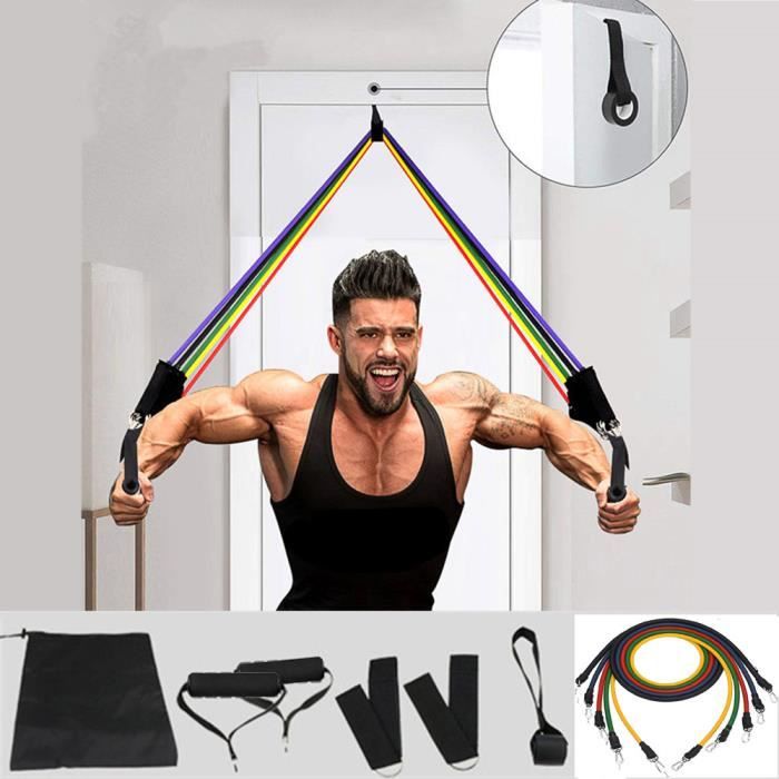 Bandes de résistance élastiques en caoutchouc pour l'entraînement physique, équipement de gymnastique pour faire des tractions, 11 p