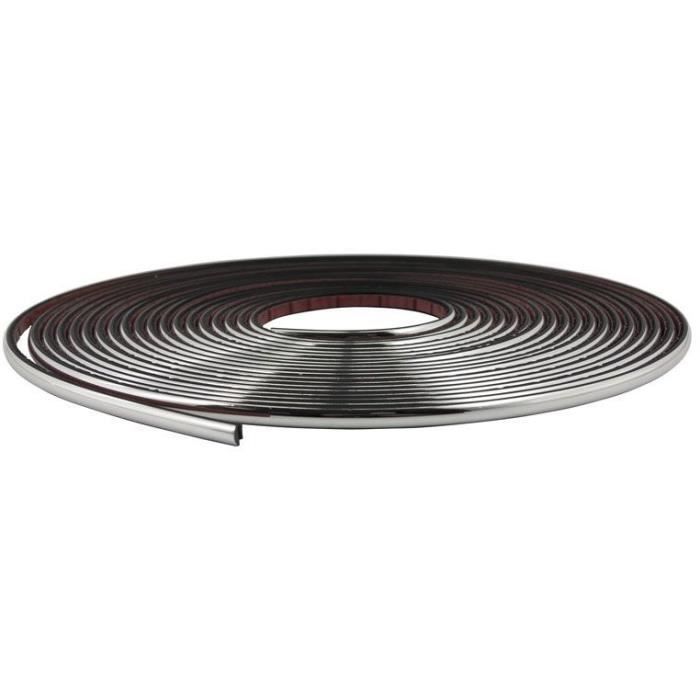 AutoStyle bandes décoratives autocollantes PVC 6 mm chromé 8 mètres