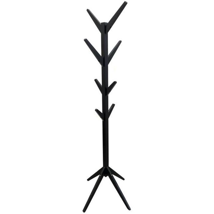 THE HOME DECO FACTORY Porte-manteau arbre en bois naturel - 178 cm - Noir