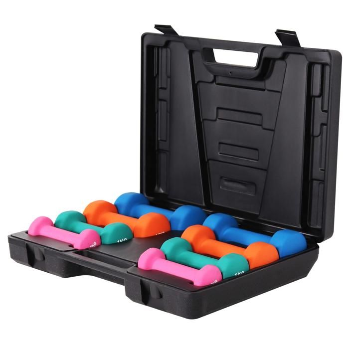 Set d'haltères fitness de 10 kg + coffret de rangement