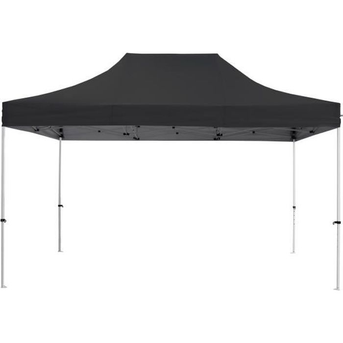 Tente pliante Noir 3x4,5m PREMIUM LIGHT Tube 32mm Acier Bâche 220g/m² ENDUIT PVC ÉTANCHE Tonnelle réception jardin, Sac transport