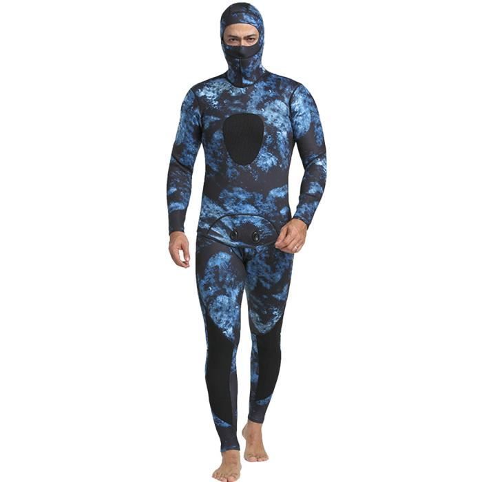 Homme Combinaison De Plongée Néoprène Camouflage Chaud De 1,5 Mm avec Fermeture À Glissière Dorsale Super Élastique MY148FT1.5mm S
