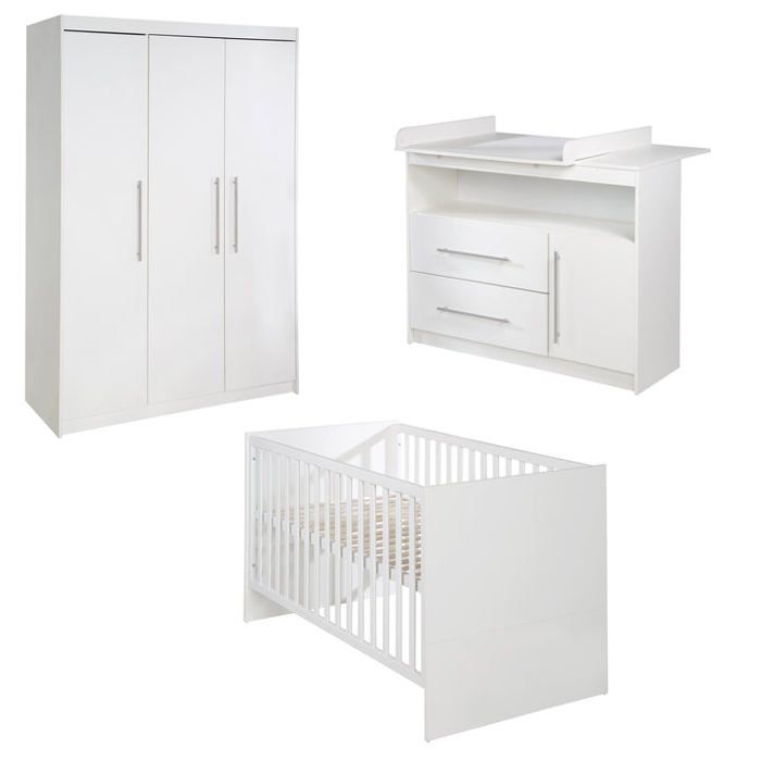 ROBA Ensemble de chambre -Maren-, incl. lit bébé 70x140 cm, commode large et armoire à 3 portes