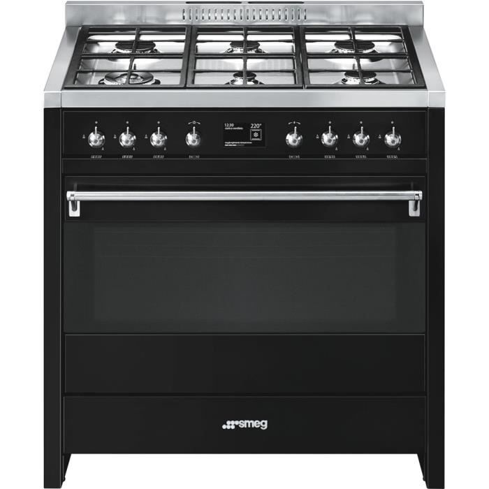 Smeg A1BL-9, Cuisinière, Noir, Rotatif, Devant, Électronique, TFT