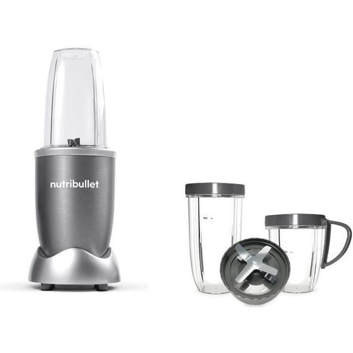 NUTRIBULLET Pack Blender NUTRIBULLET + un kit d'accessoires - 600W - 4 pièces - Gris