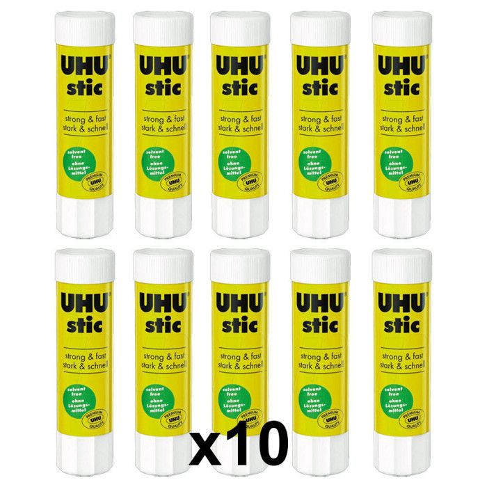 UHU bâton de colle, sans solvants 8,2 g Lot de 10