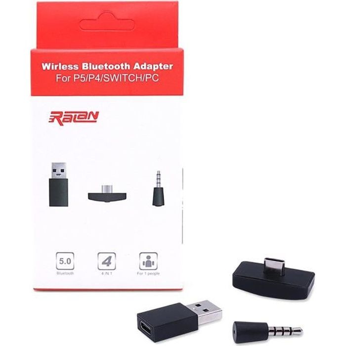 Adaptateur Bluetooth Switch , NS hôte PS4 P5 Adaptateur audio Convertisseur audio de casque Bluetooth externe