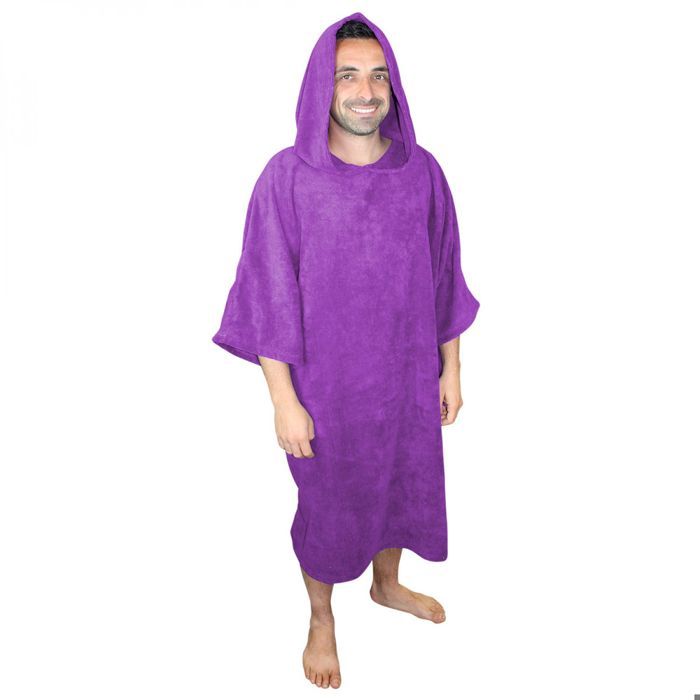 Serviette poncho de bain ou de plage - Adulte - Violet