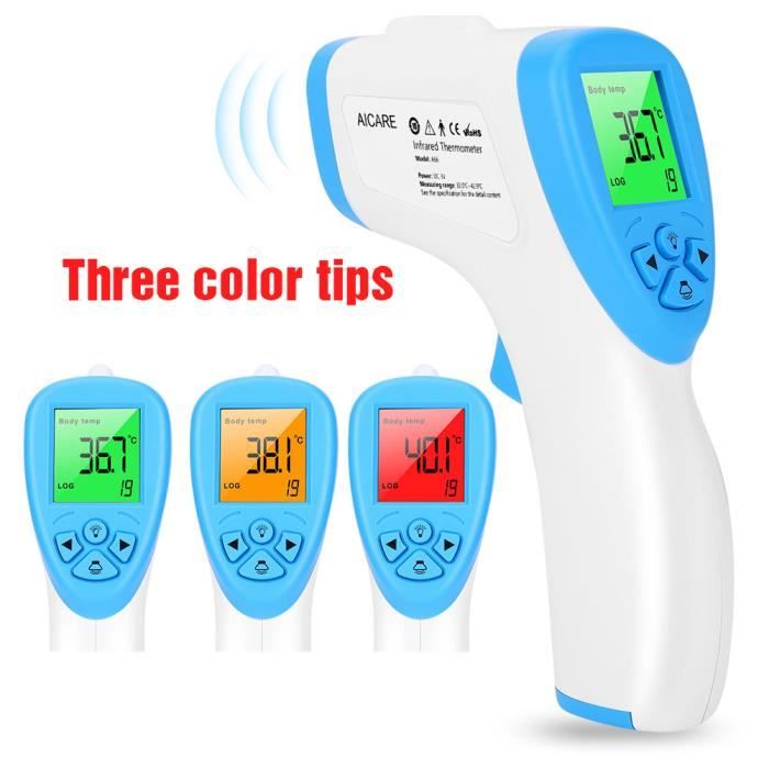 Thermomètre, sans contact multifonction portable thermomètre frontal thermomètre infrarouge pour enfants bébé adulte Fe HB033