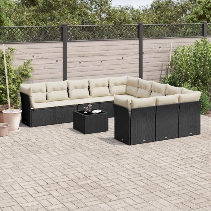Salon de jardin vidaXL 12 pcs résine tressée - vue 2