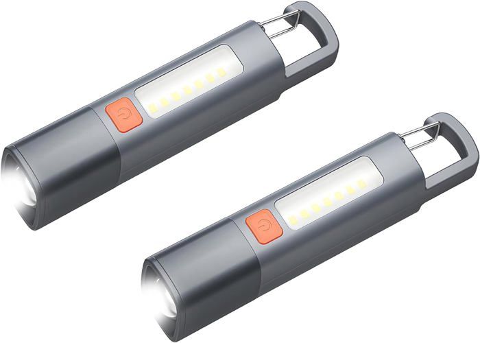 2pcs Lampe de Poche LED Puissante Lampe Torche Rechargeable 100 000 Lumens 3 Modes Déclairage Zoomable Lumière COB