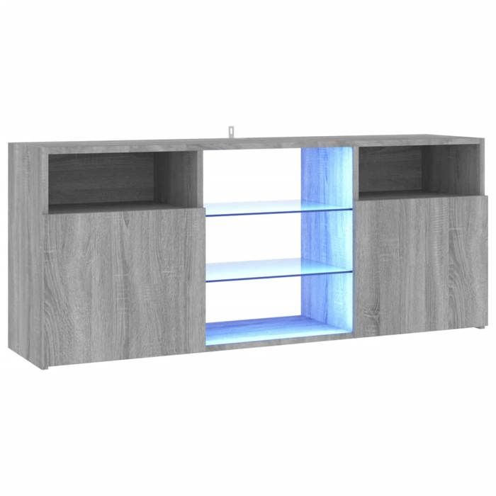 Armoire TV - Meuble TV - avec lumières LED - Sonoma gris 120x30x50 cm LL190382