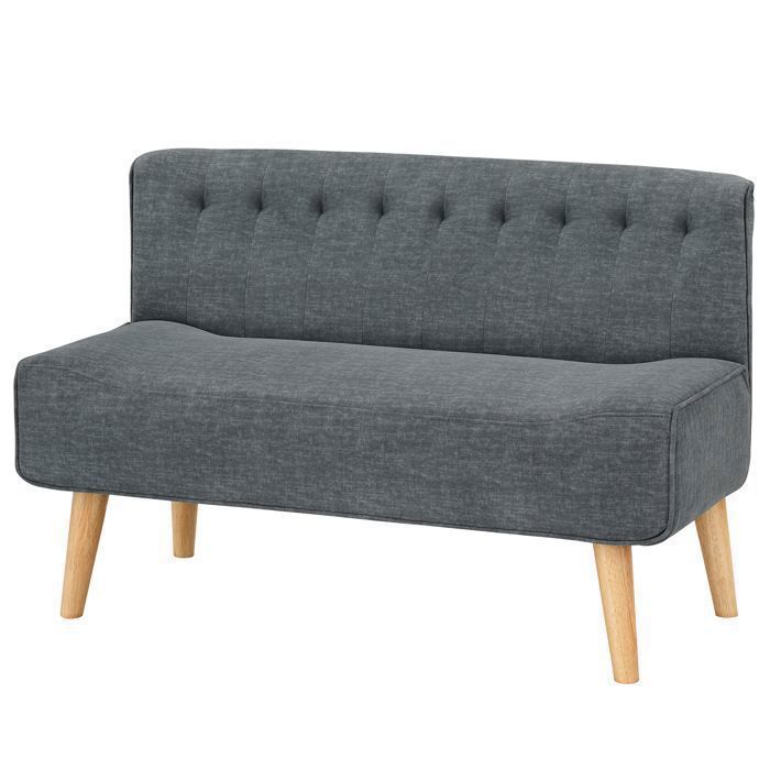 Canapé Convertible - 2 Places - Tissu Rembourré - Gris - Style Scandinave Moderne