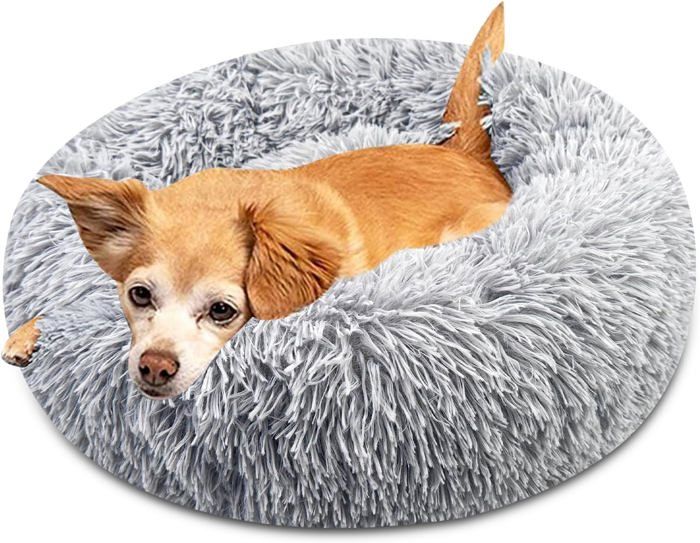 Meilleurs prix pour Panier Chien,Paniers Chat En Peluche,Coussin Chien Lavable,Lit Pour Chien Donut,Lits Pour Chats Moelleux,Tapis Rond Anti Dérapant P