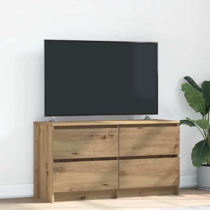 vidaXL Meuble TV chêne artisanal 100x35x54 cm bois dingénierie banc tv meuble hifi centre de divertissement buffet tv 861804